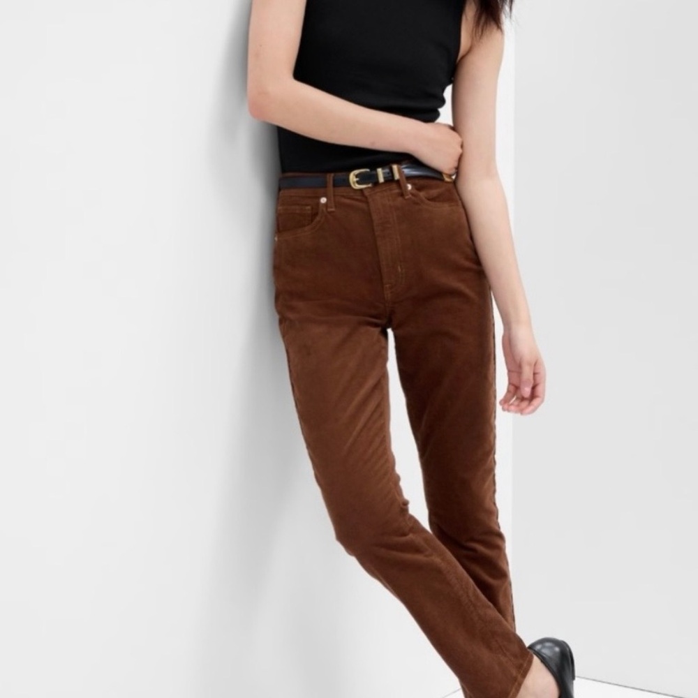 Gap High Rise vintage slim brown corduroy jean